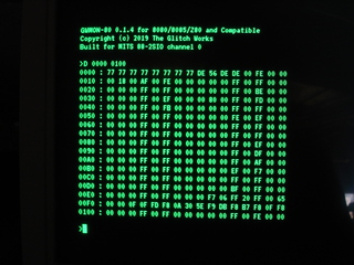 GWMON-80 running on the Altair 8800