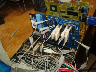 Test leads connected to prototype XT-IDE rev 4